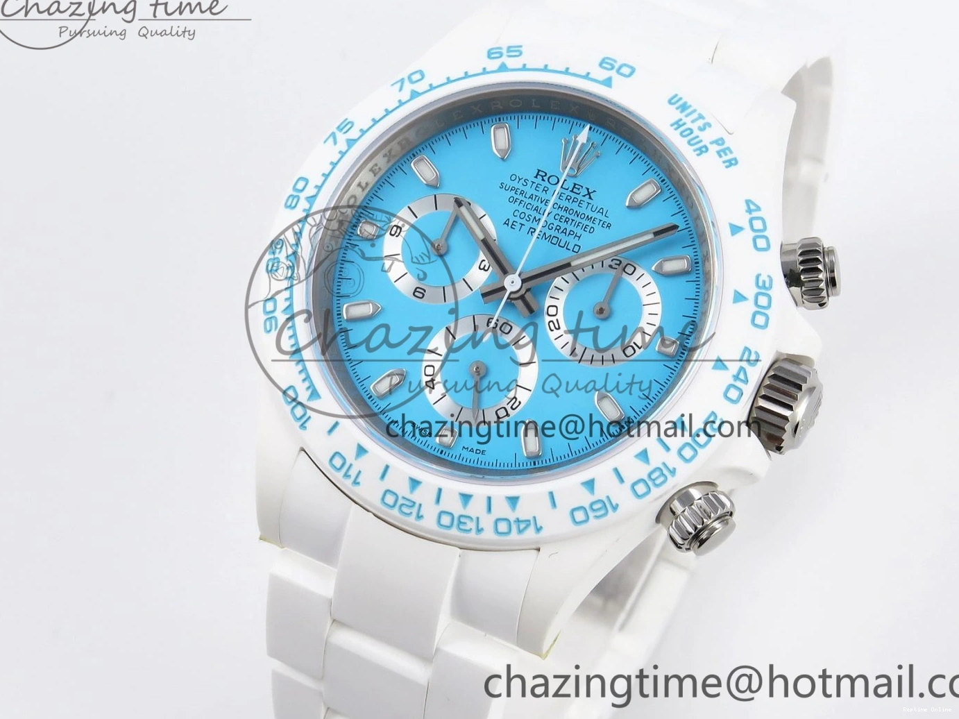 1224 Daytona AET White Ceramic Case and Bracelet Tiffany Blue Dial SA4130 V GoAnywhere 1889